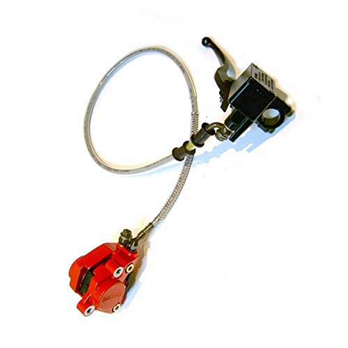 BREMSE BREMSANLAGE VORNE KOMPLETT BREMSSATTEL - BREMSLEITUNG - BREMSZYLINDER für BAOTIAN BT49QT-20 z.T. SARO AGM BENZHOU YIYING FLEX TECH HUATIAN KYMCO JINAN QINGQI REX CHINA ROLLER GY6