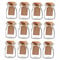Awtlife 12pcs Tarro de Cristal del Favor de la Vendimia con Las Tapas de Corcho para la Boda Favor de la Ducha del bebé