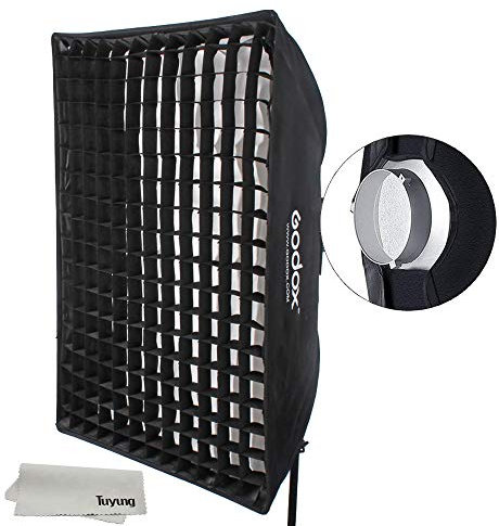 Godox 80 cm x 120 cm Streifen Bienenstock-Softbox Bowens-Halterung für Godox Blitzlicht und andere Studio-Taschenlampen.