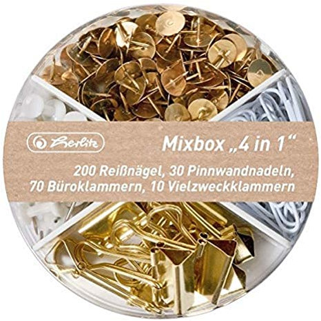 Herlitz 50021833 Mixbox Pure Glam 4 in 1 Bürokleinteile, 1 Dose