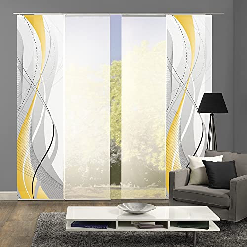 wohnfuehlidee 4er-Set Schiebegardine WuXi, Blickdicht, Höhe 245 cm, gelb
