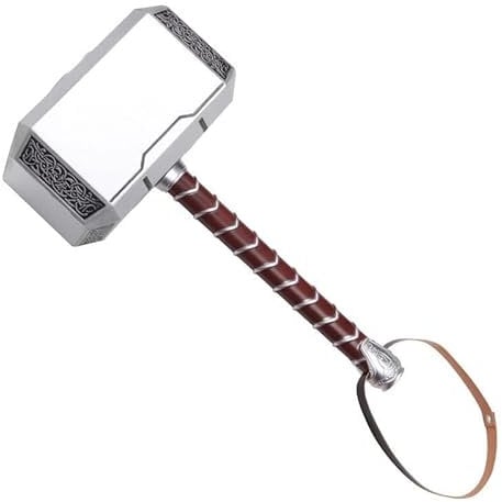 damdos Halloween Prop Cosplay Weapon for Thor's Model Hammer 44cm PU Foam 17 Thunder Thor Hammer Birthdays Gifts (BELT)
