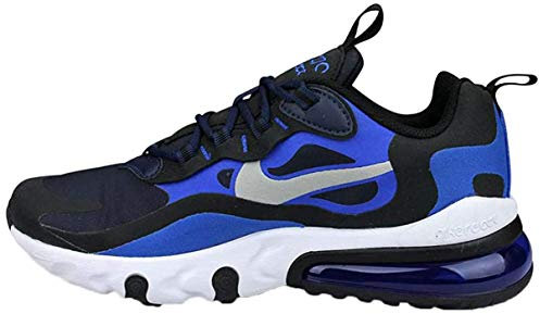 Nike Air Max 270 React - Zapatillas informales para niña, (Midnight Armada Metálico Plata 401), 37.5 EU