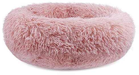 LEDGOO Hundebetten Katzenkörbchen Plüsch Weich Runden Katze Schlafen Bett Rosa katzenkorb zum schlafen