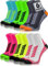 sesto senso Chaussettes Sport de Course Colorées Femme Homme Lot de 6 Paires Graphite Gris Vert Néon Turquoise Blanc Jaune Rose 43-47 6 Pack