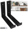 2 Pièces Supports D'étagère Noir 15cm - Équerre Garage Mural Résistants Support Flottant Industriels, DIY Meubles Décoration Murale en Métal, Équerre De Fixation avec Lèvre