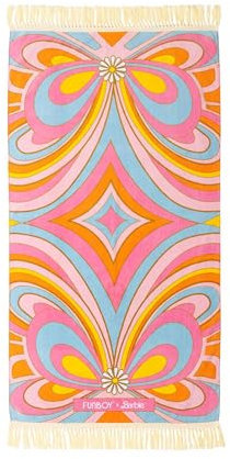 FUNBOY & Malibu Barbie Luxury Dream übergroßes Strandtuch, perfekt für eine Sommer-Pool-Party, 182,9 x 88,9 cm