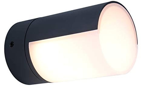 LUTEC LED-Außenwandleuchte Cyra, Außenwandlampe in mattschwarz mit opalweißen Diffusor und beweglichem Kopf für Hauswände, Garten, 3000K,IP54,2x500Lm…