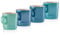 Le Creuset 4er-Set Becher aus Steinzeug, je 350 ml, Metallics Blau-Grün (Cool Mint/Karibik/Deep Teal/Marseille), 69113358139031