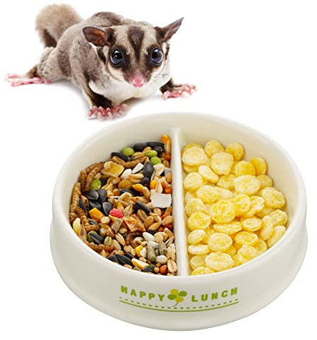 Small Pet Ceramic Food Bowl, Anti-Turning Food and Water Dish for Hedgehog Sugar Glider Guinea Pig Hamster Chipmunk Gerbil Rodent