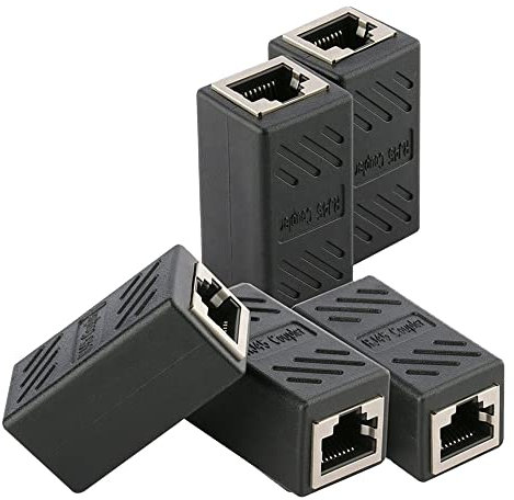Accoppiatore LAN RJ45 schermato Cat7, adattatore Ethernet 8P8C (confezione da 5) – Connettore femmina a femmina