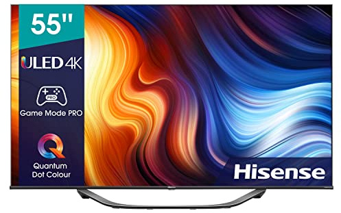 Hisense ULED Smart TV 55U7HQ (55 Pulgadas) 600-nit 4K HDR10+, 120 Hz, Dolby Vision IQ, Disney+, Freeview Play, Alexa Built-in, HDMI 2.1, Modo Filmmaker, Certificado Freesync (2022), black