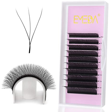 EMEDA W Extension Cils 3D Ventilateurs De Volume Préfabriqués 0,07mm C Curl 8-14mm Mix YY Cils Extension De Cils Professionnel Auto-Éclairants Faux Cils Volume Russe 3D Lash Extensions (0,07 C mix)