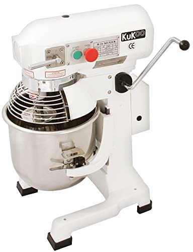 KuKoo 10L Planetary Stand Mixer Commercial Bakery Equipment For Dough Cake Bread Making 3 Speed Electric Catering Appliance Stainless Steel Bowl Dough Hook Beater Paddle Whisk Attachment Dough Scraper