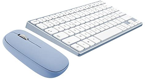 T’NB Clavier et Souris sans Fil Bluetooth, Clavier Aluminium, Design Coloré, Rechargeable Haute Autonomie, Souris Silencieuse, Compatible Windows – Bleu