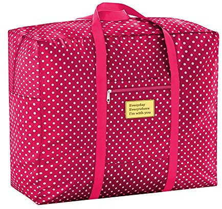 Innova Red Dotted Storage Bags with Zips & Handles (Medium)