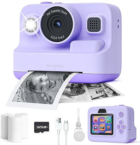 Dylanto Cámara de impresión instantánea para niños (morado)