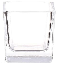 INNA-Glas Teelichthalter Kim AIR aus Glas, transparent, 6x6x6 cm | Teelichtglas Cube