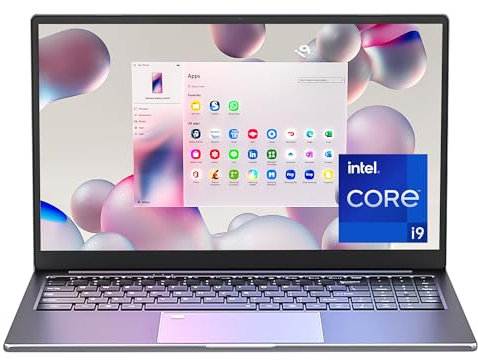 KingnovyPC 15.6 11 Laptop, Core i9-10880H IPS Ultrabook Notebook, Office PC with Backlit Keyboard, Fingerprint Recognition, 16GB RAM 512GB SSD