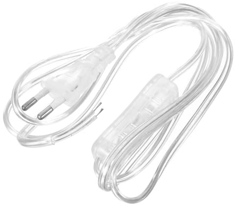 Cable de Luz Colgante Transparente con Enchufe Cable de Extensión para Lámpara de PVC y de Interruptor para Instalaciones de Iluminación Interior