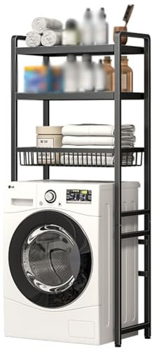 FairyHover 3-Stufiges Regalregal Regalständer Über Der Waschmaschine Lagerregal Badezimmer Toilette Küchenregal Organizer Platzsparend A,70 * 25 * 168CM
