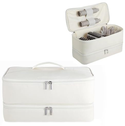 GENCAM Doppellagige Tragetasche für Shark Flexstyle und SpeedStyle, Reisetasche für FlexFusion / Dyson Airwrap Styler und Aufsätze, Beige