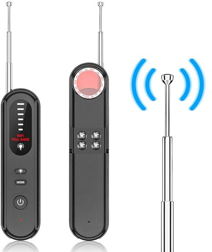 Comius Sharp Wanzen Detektor, Versteckte Kamera Detector, Wiretap GPS RF Signal Detektor - 5 Stufe Empfindlichkeit Indoor Spy Anti-Recording Infrarot-Detektor-Scanner, Für Büro Reisen Hotel Konferenz