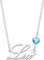 Kraven Damen Kette mit Namen Blauer Geburtsstein-Anhänger Halskette Namenskette Geschenk Personalisiert Damenkette Buchstaben Kette Geschenkidee für Frauen Teenager Mädchen Tochter (Lea)