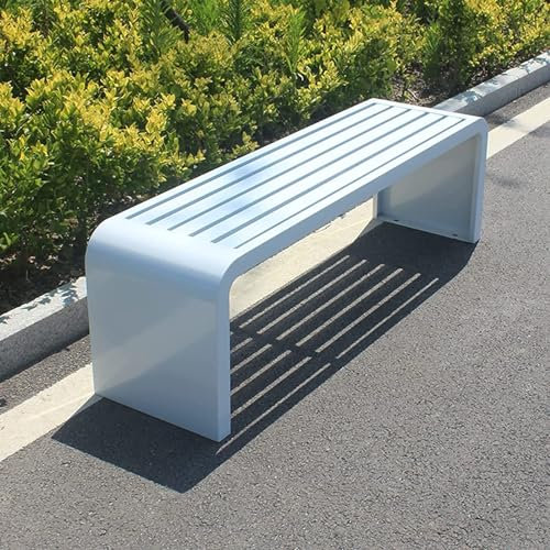Außenbank Mit Stahlrahmen, Wetterfeste Außenbänke, Gartenbänke Aus Metall Für Den Außenbereich, Hochwertige Außensitzbank, Parkbank, Terrassenbank, Gartenbank(Size:55.1x15.8x17.8inch,Color:I)