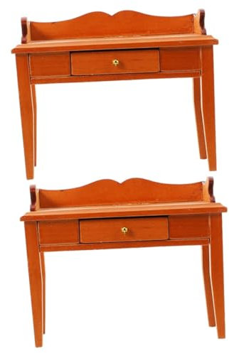 ibasenice 2 Stück Puppenhaus Möbel Holztisch Modell Winziger Klassenzimmer Schreibtisch Mini Möbel Nachttisch Möbel Mini Schreibtisch Bastel Mini Schreibtisch Mini