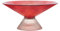 SPRINGBOW Glass Fruit Bowl – 10” Red Decorative Bowl with Ripple Texture and Clear Pedestal Base – Wide Crystal Candy Bowl, Decorative Bowls for Home Décor, or Bold Modern Centerpiece