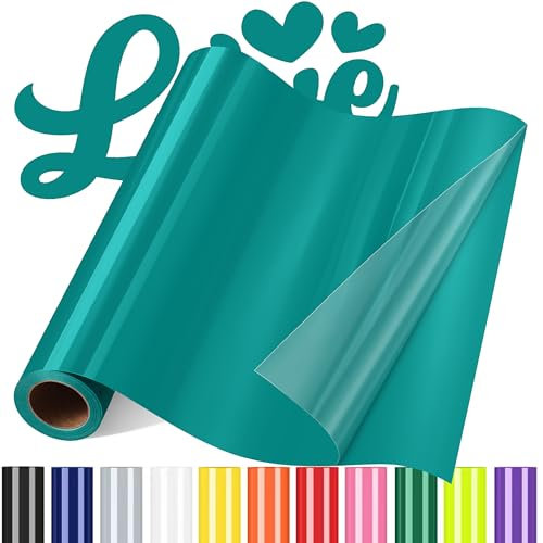 Sgooyir Plotterfolie Textil Himmelblau, Flexfolie Plotter Textil, Textilien Transferfolie Plotter für T-Shirt, Hemd, DIY-Kleidung andere Stoffe, Halloween, Weihnachten 30.5 x 183cm