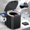 lcvtos Toilette Portable Camping, Toilettes Sèches WC Pliable sans Produit Chimique, avec en PU et Support de Téléphone,Toilettes de Voiture Pliables pour Adultes (Livrées avec 5 Sacs Poubelles)