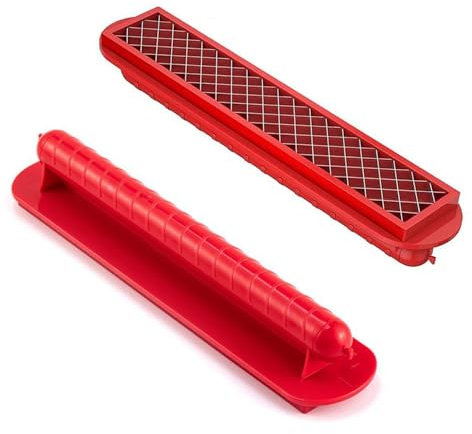 ZIJANG Edelstahl Wurstschneider, Currywurstschneider & Hot Dog Cutter für Einfaches Schneiden, Schnell & Sauber, Praktischer Helfer für Zuhause und Gewerbe (Rote)