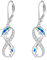 YONFQE Hai Ohrringe 925 Sterling Silber Haifisch Ohrringe Infinity Ohrringe Opal Schmuck Geschenke für Frauen Mutter
