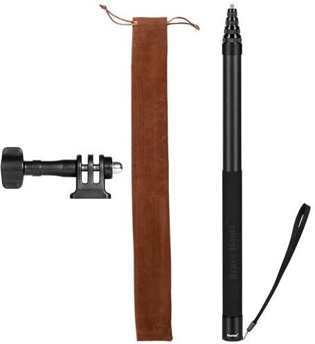 Palo selfie de 3 m de fibra de carbono invisible de 118 pulgadas para cámara de acción Insta360 ONE X5 X4 X 3 ONE X2 ONE R ONE RS X3 R X (negro)