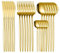 24-Piece Cutlery Set, Stainless Steel Flatware Set,Tableware Silverware Set for 6 with Spoon Knife and Fork Set Service,Dishwasher Safe/Easy Clean/Mirror Polished(Goldnew-Rounded)