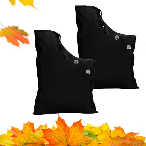 CATTELL 2 Pièces Sac pour Aspirateur Souffleur Universel, Noir Sac Souffleur Aspirateur De Feuilles Sac de Collecte Universel pour Feuilles Réglable pour Jardin Pelouse Cour Souffleurs de Feuilles