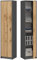 Büroschrank Aktenschrank Kleiderschrank Mehrzweckschrank Büroregal mit 1 Tür und 5 Fächern Universeller Schrank für Büro und Zuhause 180x40x35 cm (Grafit/Eiche Wotan)