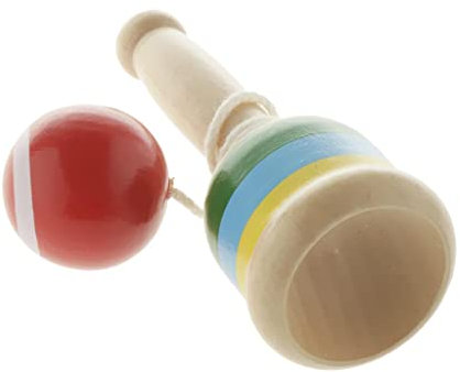 Holz Kendama Ball und Cup Geschicklichkeitsspiel Traditionelles Japanisches Spiel Spielzeug Rot