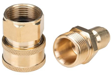 Lot de 2 raccords rapides en laiton pour tuyau d'arrosage M22 femelle vers M22 mâle, double raccord en laiton, installation simple