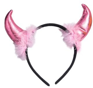 1 Stück Teufelshörner Haarreif Teufelsohren Haarband mit Feder,Vampir Devil Ears Kopfschmuck,Teufel Stirnband Karneval Halloween Kostüm Damen Herren Kopfbedeckung Accessoire,Schwarz