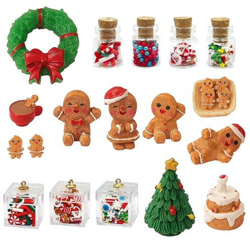 JEKRWNOY Wichtel Zubehör Weihnachten,22 Stück Wichtel Zubehör Set,Wichtel Set Weihnachten Komplett Miniatur Weihnachtsbaum Weihnachtskranz,Wichtel Zubehoer Miniatur Zubehör