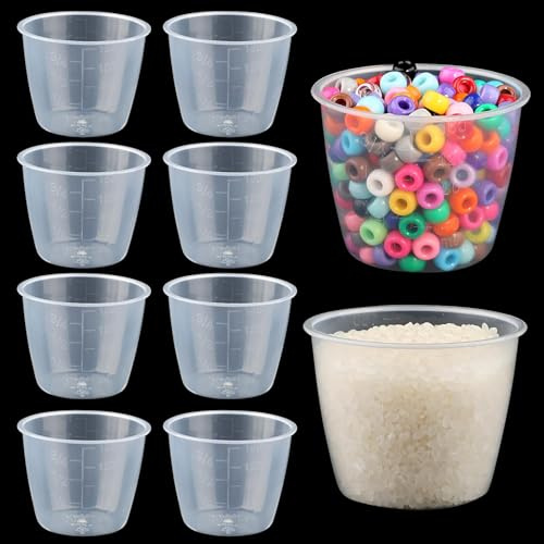 Nexlynk Paquete de 10 tazas medidoras para olla arrocera de 160 ml, taza de arroz graduada transparente