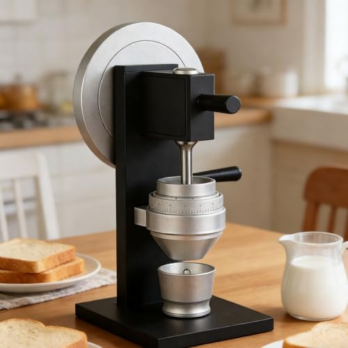 DowPie Portable Hand Coffee Grinder, 83mm Conical Burr Manual Espresso Grinder with Precision Adjustment for Home, Travel and Camping Coffee Titaniumknife