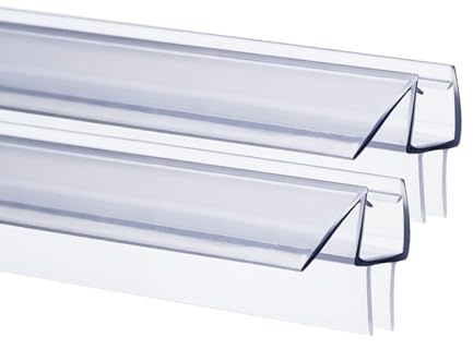 2Pcs 90cm Shower Door Seal Strip for 8-10mm Glass - Ultra Clear Bath Shower Screen Seal Replacement with Adjustable Length, Transparent (for 8-10mm Glass)