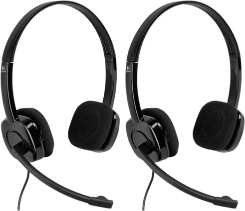 Logitech H150 Kopfhörer mit Mikrofon, Stereo-Headset, Mikrofon und Kopfbügel Verstellbar, Schaumstoff-Ohrpolster, Audio/Mikrofon Dualanschluss mit Zwei 3,5mm Klinken, PC/Laptop - Schwarz