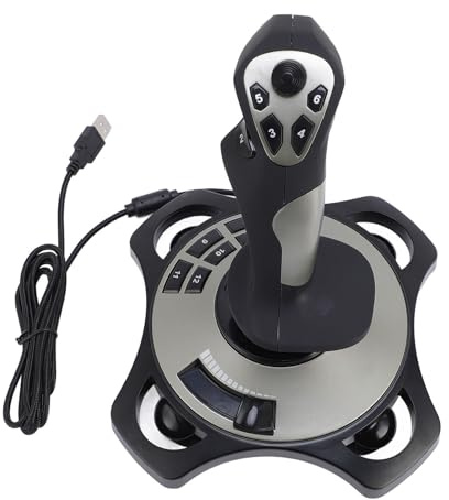 Controlador de Joystick Flight Simulator con Vibración y Acelerador para 7 8 10 11, Game Flight Stick con Agarre Cómodo para Ace Air Force, Material ABS