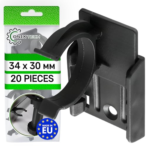 20x Ganci per Zoccolo Cucina con Piastra 37x30 mm - Realizzati in Plastica | Ganci per Battiscopa Cucina in Colore Nero - MADE IN EU - Garanzia di 5 Anni - ONIX TECH