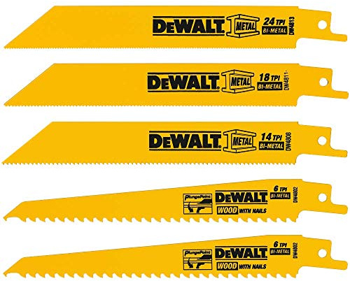 Dewalt dw4857 Metall/Holzhacken Säbelsägeblatt Set, 5-teilig
